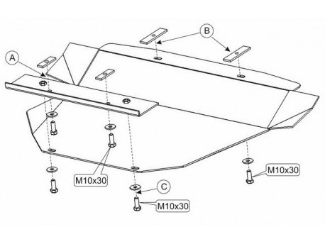 Фото Защита двигателя и редуктора Mercedes C-Class W202 1993-2001 Кольчуга