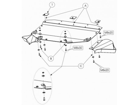Фото Защита двигателя Audi A6 C5 1997-2005 Кольчуга