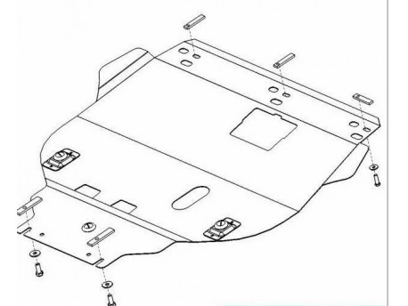 Фото Защита двигателя Ford Focus C-Max 2003-2010 дизель Кольчуга