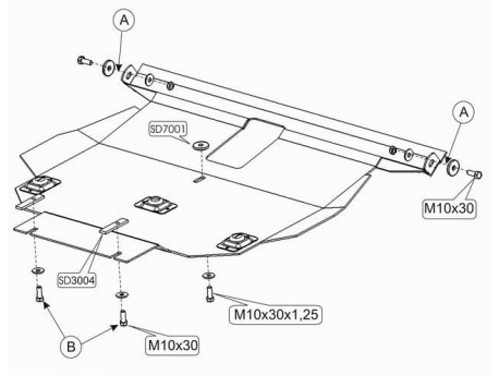 Фото Защита двигателя Toyota Corolla E12 2000-2007 Кольчуга