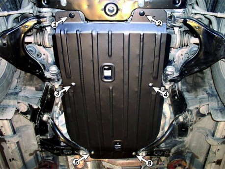 Фото Защита двигателя и КПП 2.5 мм для Toyota Land Cruiser Prado 2002-2009 Полигон-Авто
